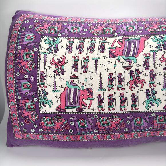 Vintage Aztec Egyptian Hieroglyphs Purple Pillowcase Cover - Picture 3 of 8